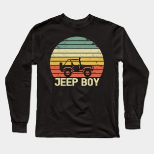 Jeep Boy Vintage Jeep retro jeep sunset jeep jeep Kid Jeep Men Long Sleeve T-Shirt